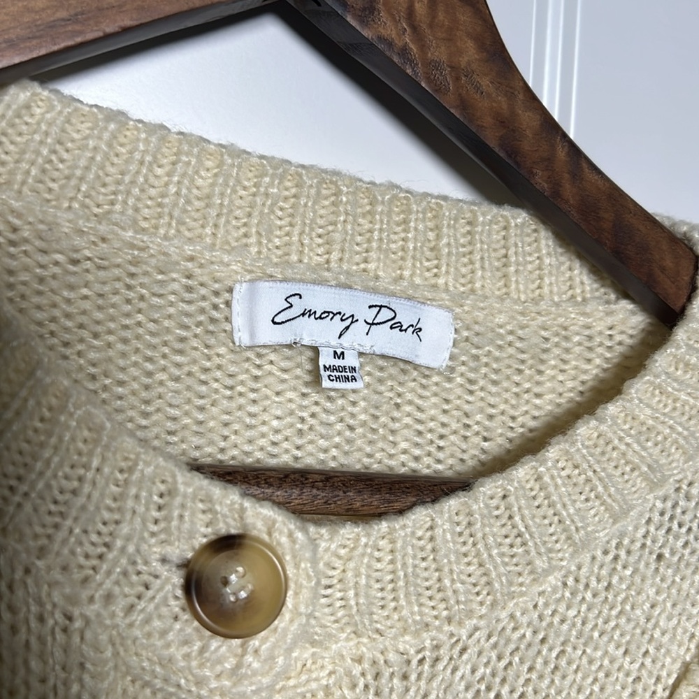 Emory Park Cream Ruffle Cardigan, medium - Picture 2 of 4